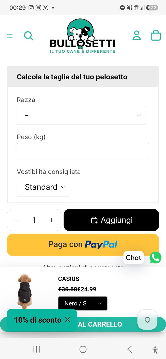Azienda in vendita: E-commerce Pet Fashion Bullosetti.it  a Italia - E-commerce - Immagine foto 3